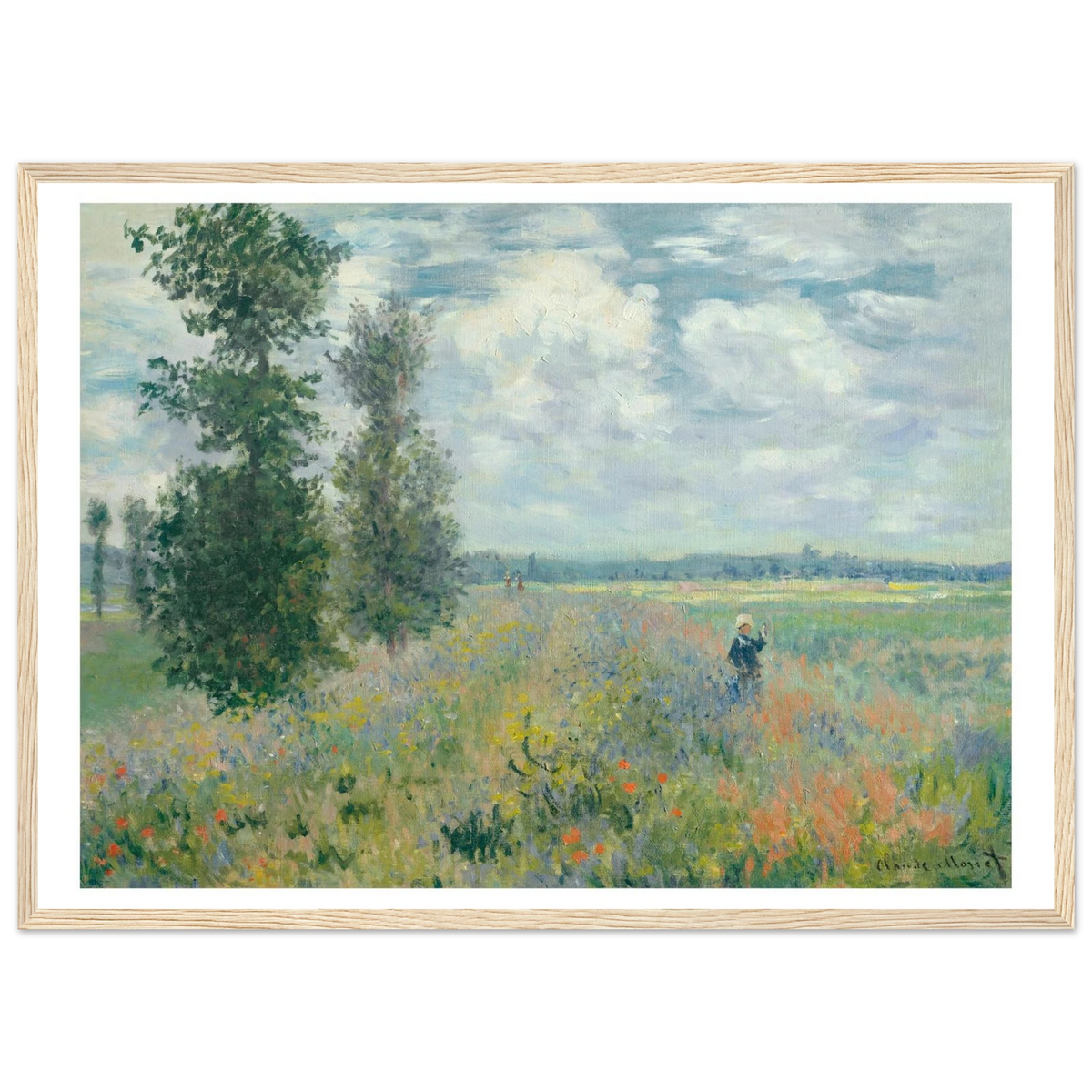 Tableau Champ de coquelicots, environs d'Argenteuil — Claude Monet, tirage cadre bois | INKONAL