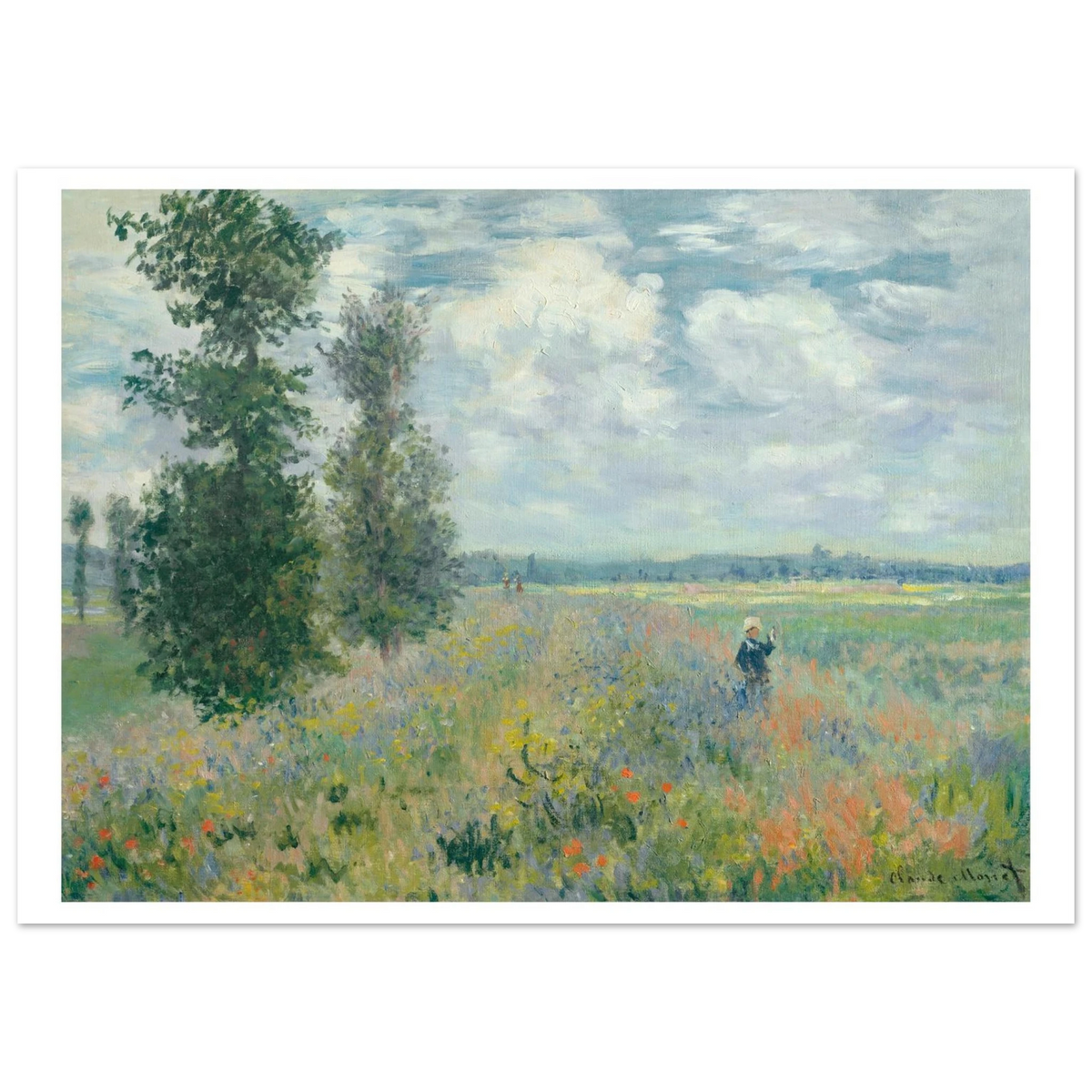 Tableau Champ de coquelicots, environs d'Argenteuil — Claude Monet, tirage sans cadre | INKONAL