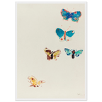 Tableau Cinq papillons — Odilon Redon, tirage encadré cadre blanc | INKONAL