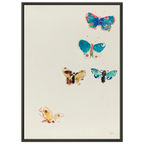 Tableau Cinq papillons — Odilon Redon, tirage encadré cadre noir | INKONAL