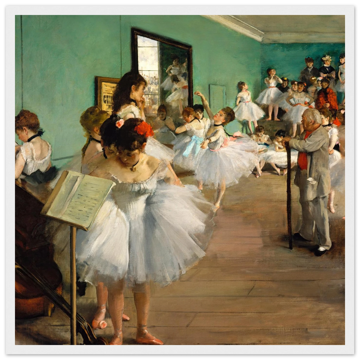 Tableau La Classe de danse — Edgar Degas, tirage encadré cadre blanc | INKONAL