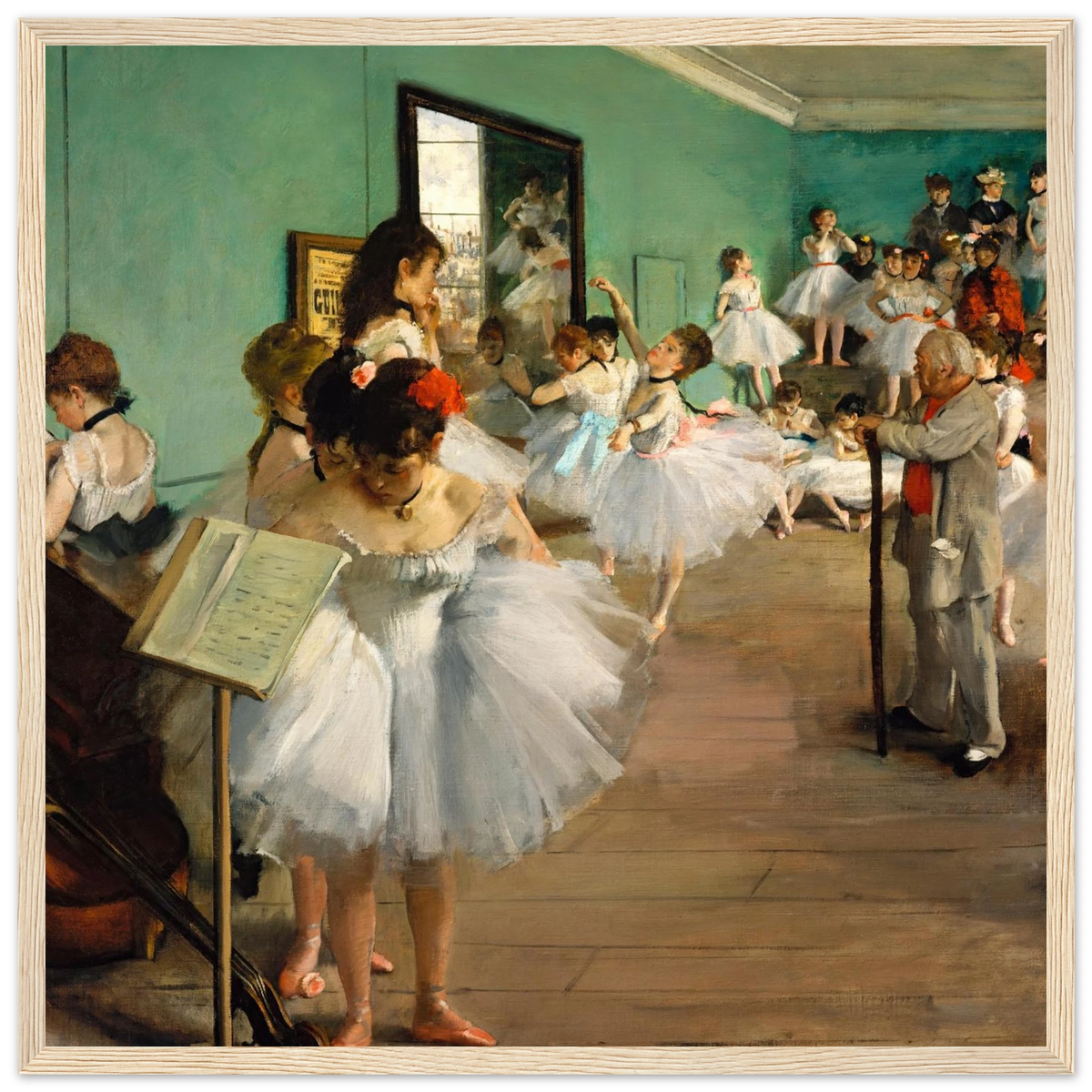 Tableau La Classe de danse — Edgar Degas, tirage encadré cadre bois | INKONAL