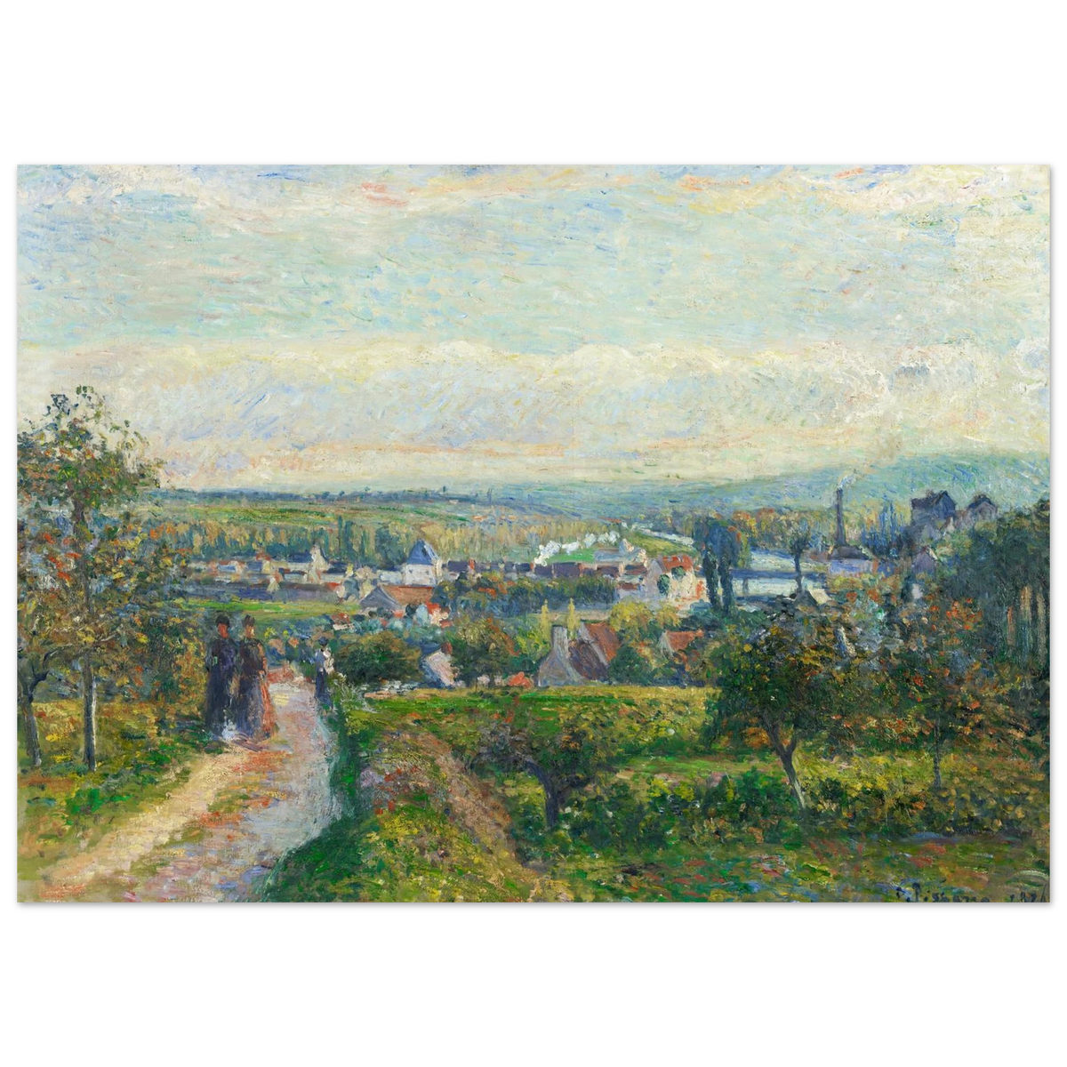 Tableau La Côte du Jallais, Pontoise — Camille Pissarro, tirage sans cadre | INKONAL
