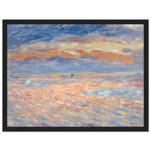 Tableau Coucher de soleil sur la mer — Pierre-Auguste Renoir, tirage cadre noir | INKONAL