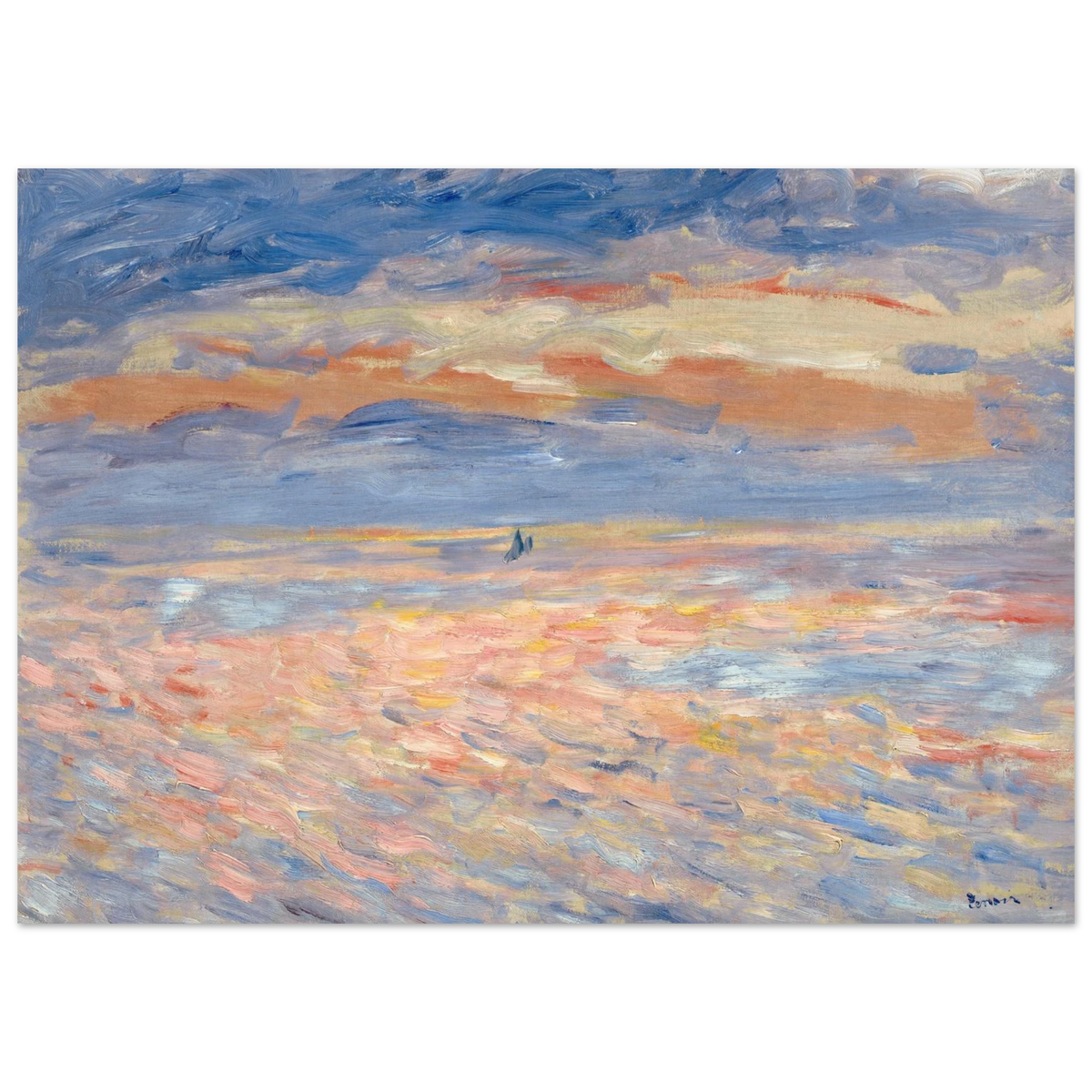 Tableau Coucher de soleil sur la mer — Pierre-Auguste Renoir, tirage sans cadre | INKONAL