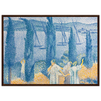 Tableau La Promenade (Paysage aux cyprès) — Henri-Edmond Cross, tirage cadre bois foncé | INKONAL