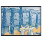 Tableau La Promenade (Paysage aux cyprès) — Henri-Edmond Cross, tirage cadre noir | INKONAL