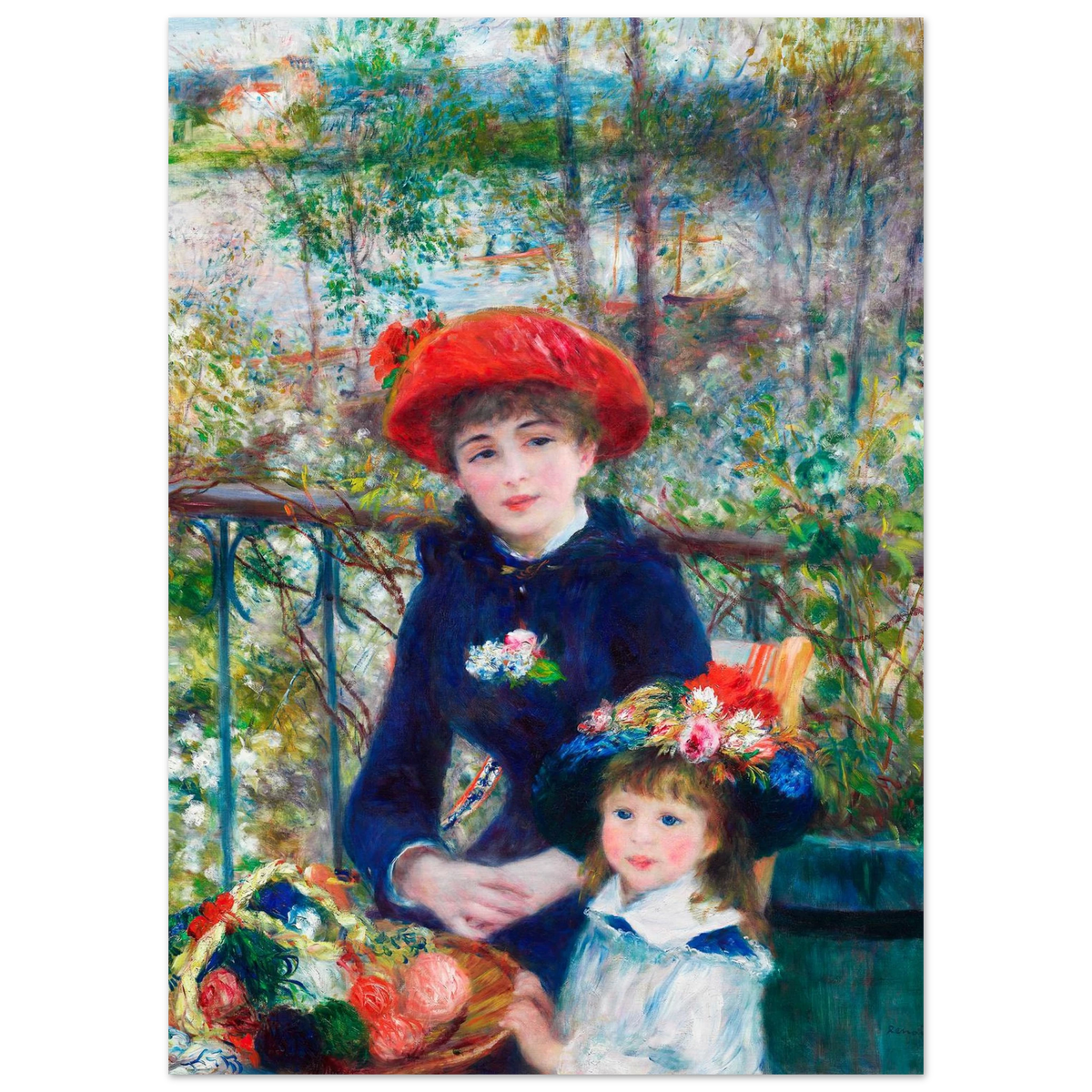 Tableau Deux sœurs (Sur la terrasse) — Pierre-Auguste Renoir, tirage sans cadre | INKONAL