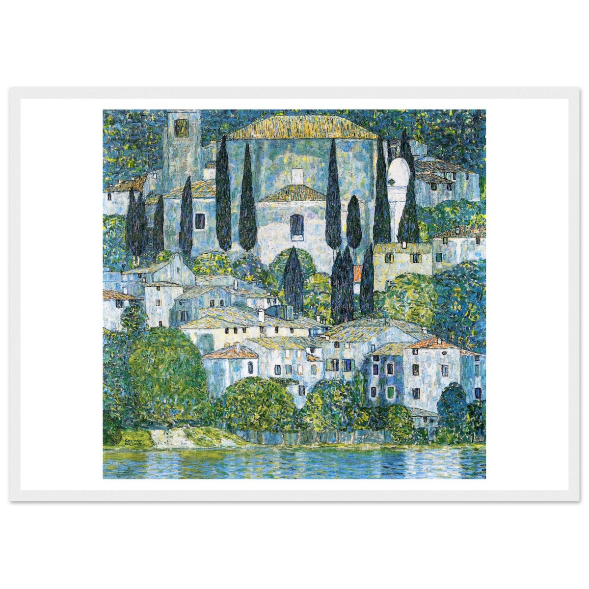Tableau Église de Cassone — Gustav Klimt, tirage encadré cadre blanc | INKONAL