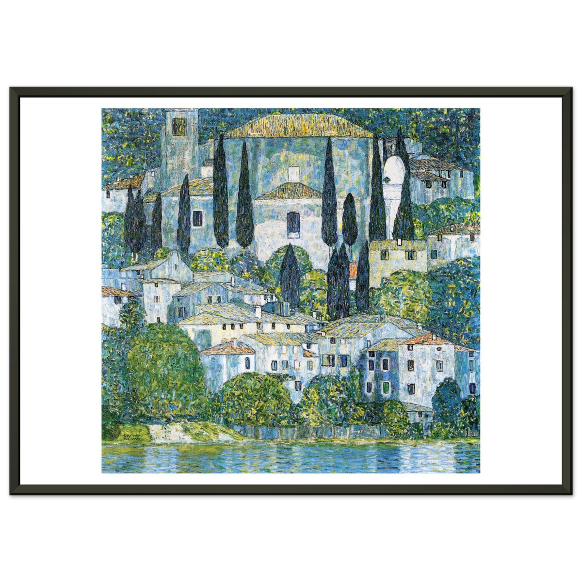 Tableau Église de Cassone — Gustav Klimt, tirage encadré cadre noir | INKONAL
