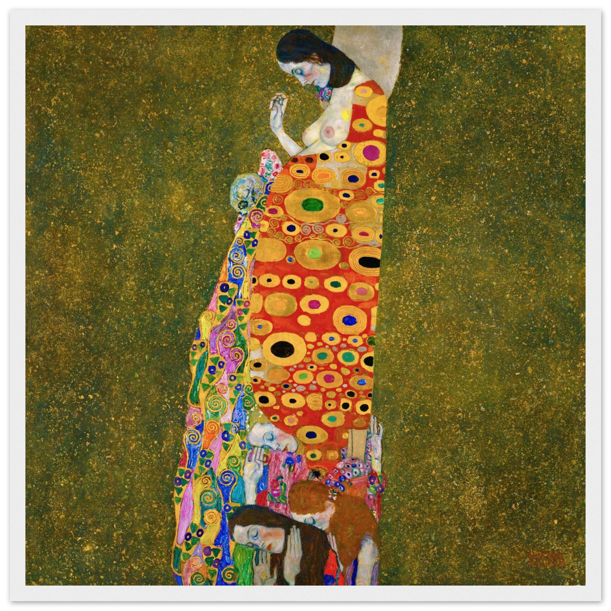 Tableau L'Espoir II — Gustav Klimt, tirage cadre blanc | INKONAL