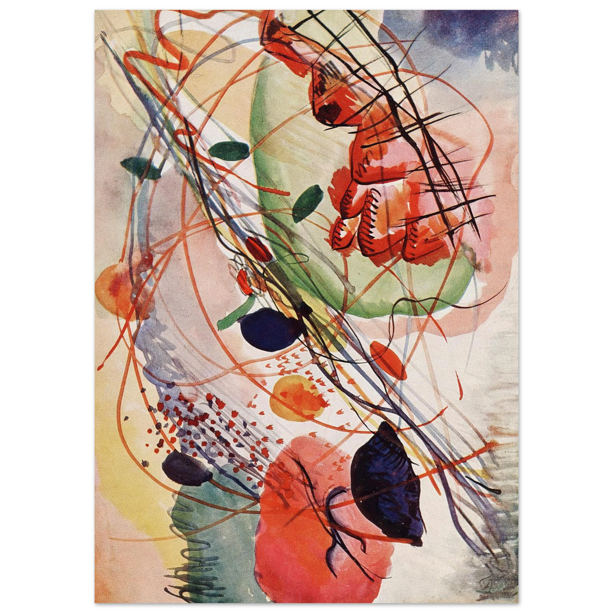 Tableau Étude en aquarelle — Wassily Kandinsky, tirage sans cadre | INKONAL
