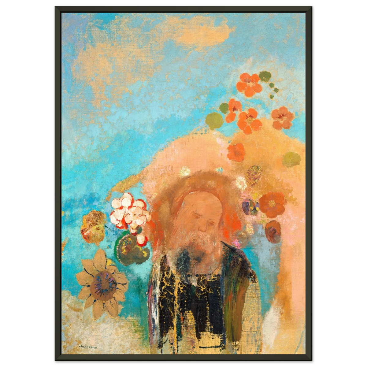 Tableau Évocation de Roussel — Odilon Redon, tirage encadré cadre noir | INKONAL