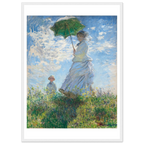 Tableau Femme à l'ombrelle, Madame Monet et son fils — Claude Monet, tirage cadre blanc | INKONAL
