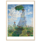 Tableau Femme à l'ombrelle, Madame Monet et son fils — Claude Monet, tirage cadre bois | INKONAL