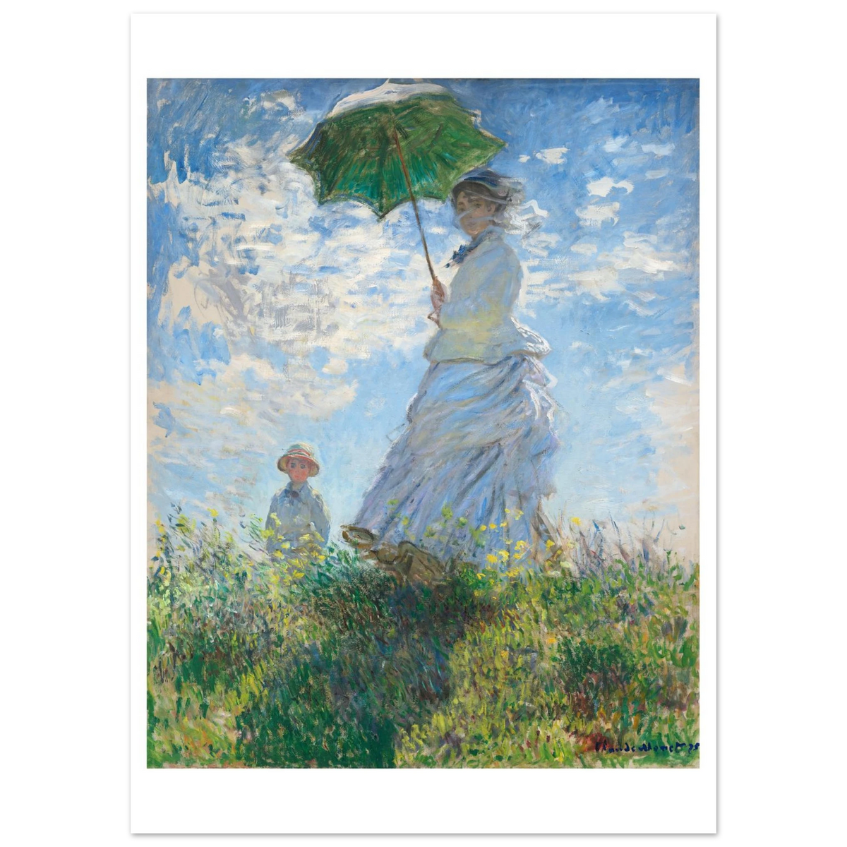 Tableau Femme à l'ombrelle, Madame Monet et son fils — Claude Monet, tirage sans cadre | INKONAL