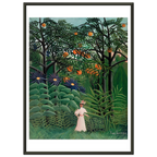 Tableau Femme se promenant dans une forêt exotique — Henri Rousseau, tirage encadré cadre noir | INKONAL