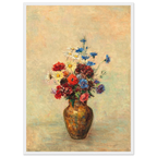 Tableau Fleurs dans un vase — Odilon Redon, tirage encadré cadre blanc | INKONAL