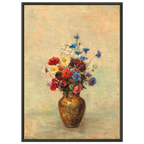Tableau Fleurs dans un vase — Odilon Redon, tirage encadré cadre noir | INKONAL