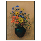 Tableau Fleurs des champs — Odilon Redon, tirage encadré cadre noir | INKONAL