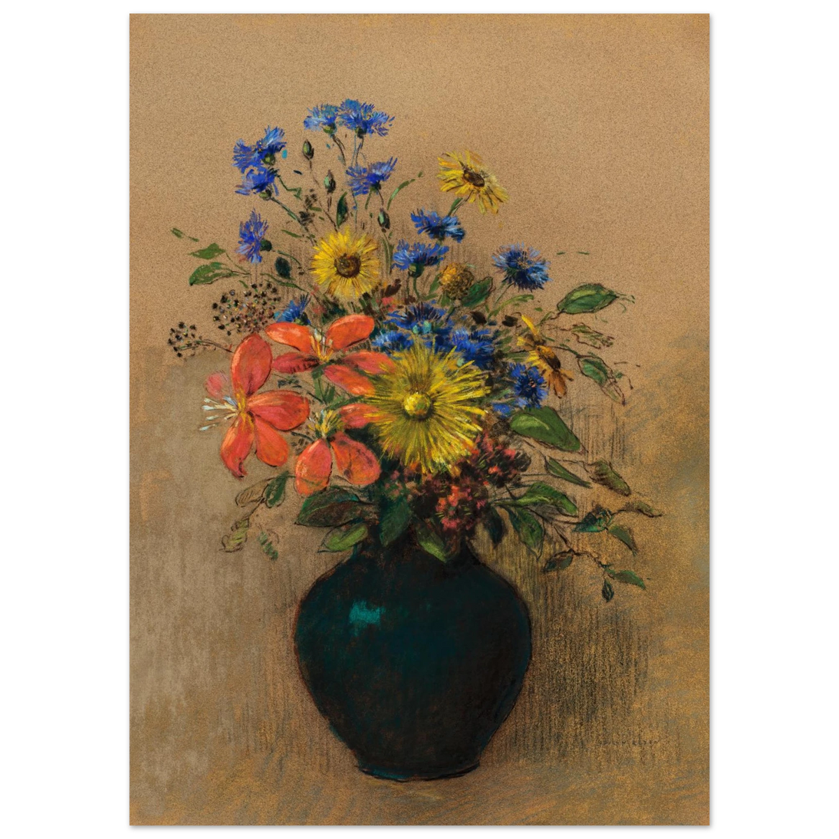 Tableau Fleurs des champs — Odilon Redon, tirage sans cadre | INKONAL
