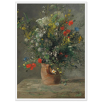 Tableau Fleurs mêlées dans un pot de terre cuite — Pierre-Auguste Renoir, tirage cadre blanc | INKONAL
