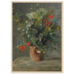 Tableau Fleurs mêlées dans un pot de terre cuite — Pierre-Auguste Renoir, tirage cadre bois | INKONAL