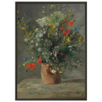 Tableau Fleurs mêlées dans un pot de terre cuite — Pierre-Auguste Renoir, tirage cadre noir | INKONAL