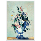 Tableau Fleurs dans un vase rococo — Paul Cézanne, tirage cadre blanc | INKONAL
