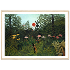 Tableau Forêt vierge au soleil couchant — Henri Rousseau, tirage encadré cadre bois | INKONAL