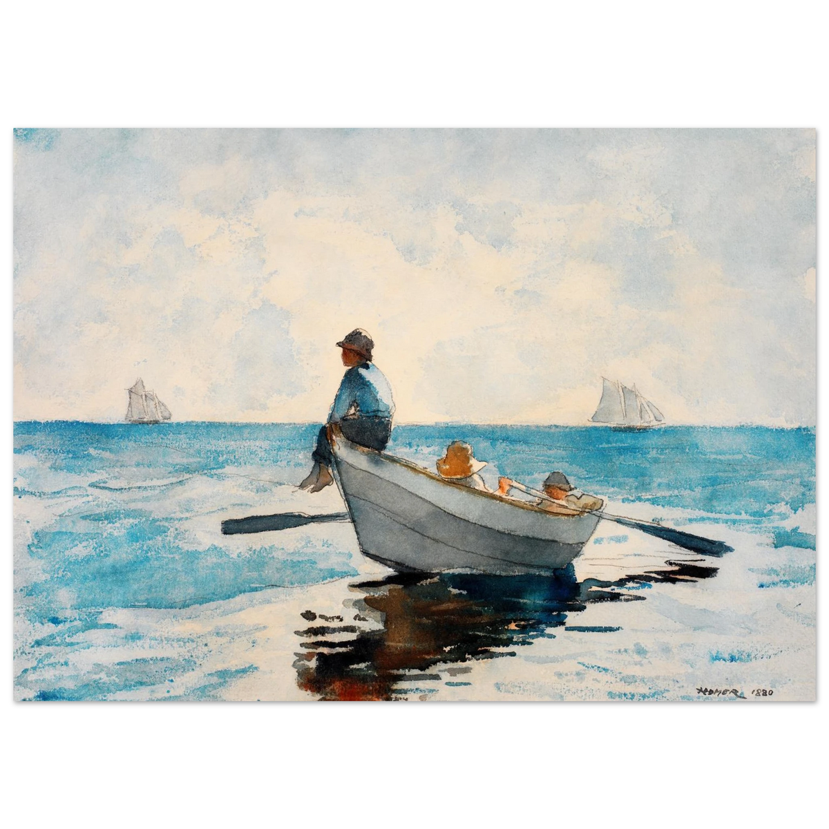 Tableau Garçons dans un doris — Winslow Homer, tirage sans cadre | INKONAL