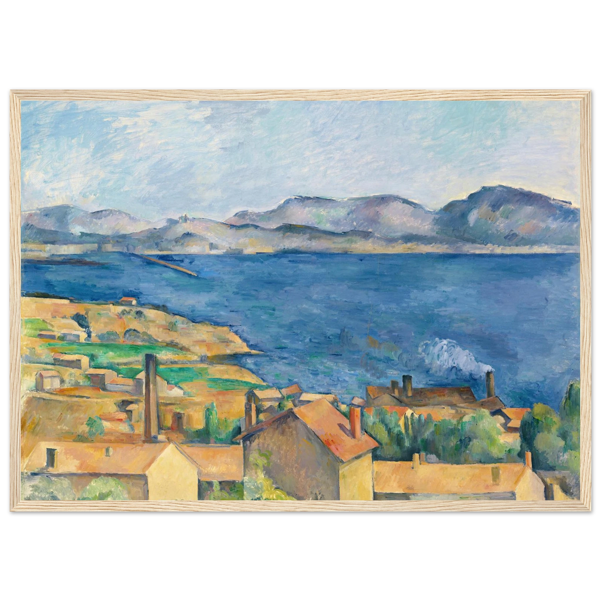 Tableau Le Golfe de Marseille vu de L'Estaque — Paul Cézanne, tirage cadre bois | INKONAL
