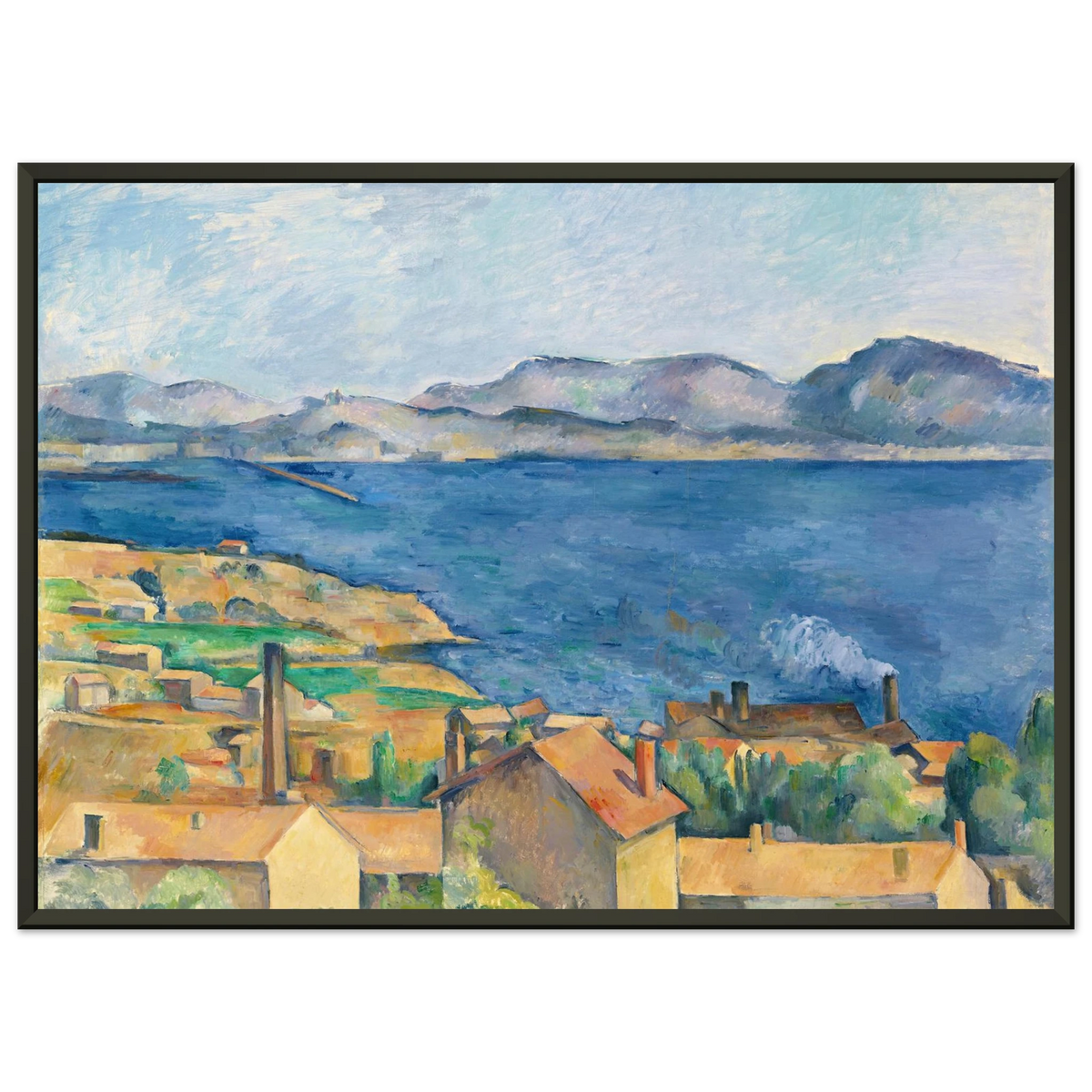 Tableau Le Golfe de Marseille vu de L'Estaque — Paul Cézanne, tirage cadre noir | INKONAL