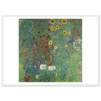 Tableau Jardin de campagne aux tournesols — Gustav Klimt, tirage encadré cadre blanc | INKONAL