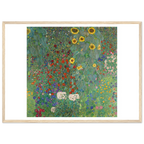 Tableau Jardin de campagne aux tournesols — Gustav Klimt, tirage encadré cadre bois | INKONAL