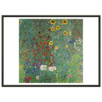 Tableau Jardin de campagne aux tournesols — Gustav Klimt, tirage encadré cadre noir | INKONAL