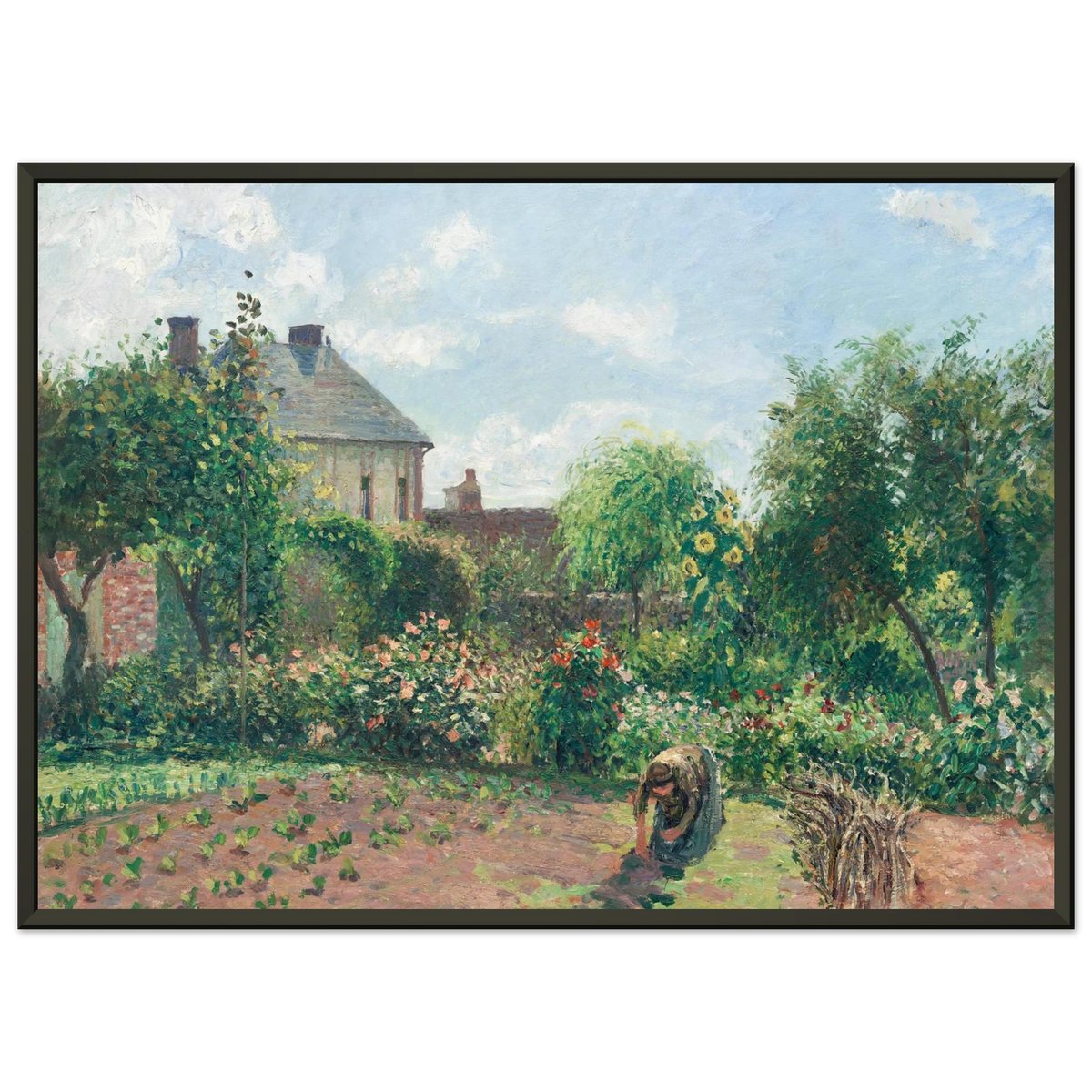 Tableau Jardin de l'artiste à Éragny — Camille Pissarro, tirage cadre noir | INKONAL