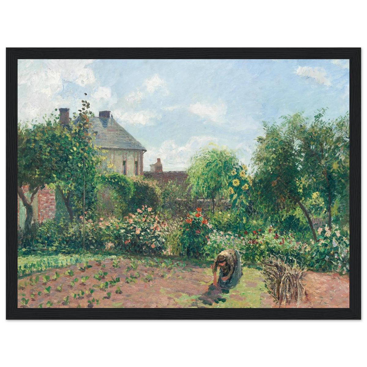 Tableau Jardin de l'artiste à Éragny — Camille Pissarro, tirage cadre noir | INKONAL