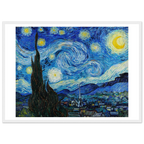 Tableau La Nuit étoilée — Vincent van Gogh, tirage cadre blanc | INKONAL