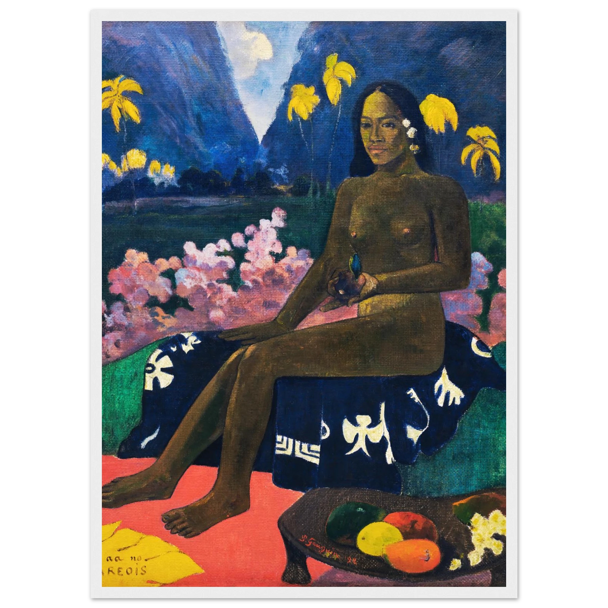 Tableau La Semence des Aréoïs — Paul Gauguin, tirage cadre blanc | INKONAL