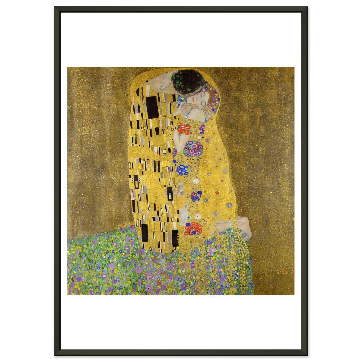Tableau Le Baiser — Gustav Klimt, tirage cadre noir | INKONAL