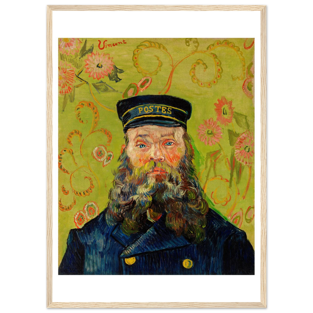 Tableau Le Facteur Joseph Roulin — Vincent van Gogh, tirage cadre bois | INKONAL