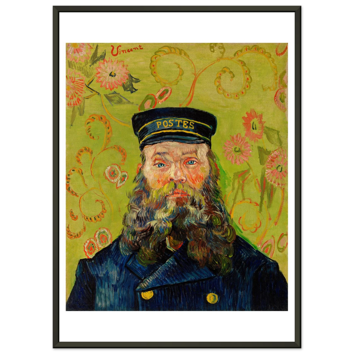 Tableau Le Facteur Joseph Roulin — Vincent van Gogh, tirage cadre noir | INKONAL