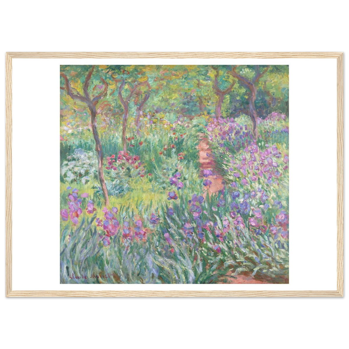 Tableau Le Jardin de l'artiste à Giverny — Claude Monet, tirage cadre bois | INKONAL