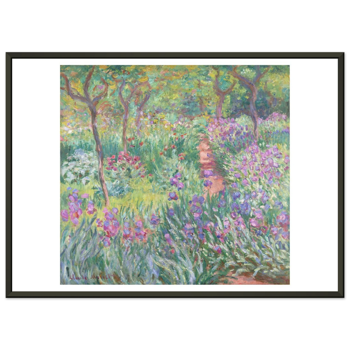 Tableau Le Jardin de l'artiste à Giverny — Claude Monet, tirage cadre noir | INKONAL