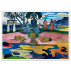 Tableau Le Jour du dieu — Paul Gauguin, tirage cadre blanc | INKONAL