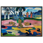 Tableau Le Jour du dieu — Paul Gauguin, tirage cadre noir | INKONAL