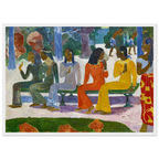 Tableau Le Marché — Paul Gauguin, tirage cadre blanc | INKONAL