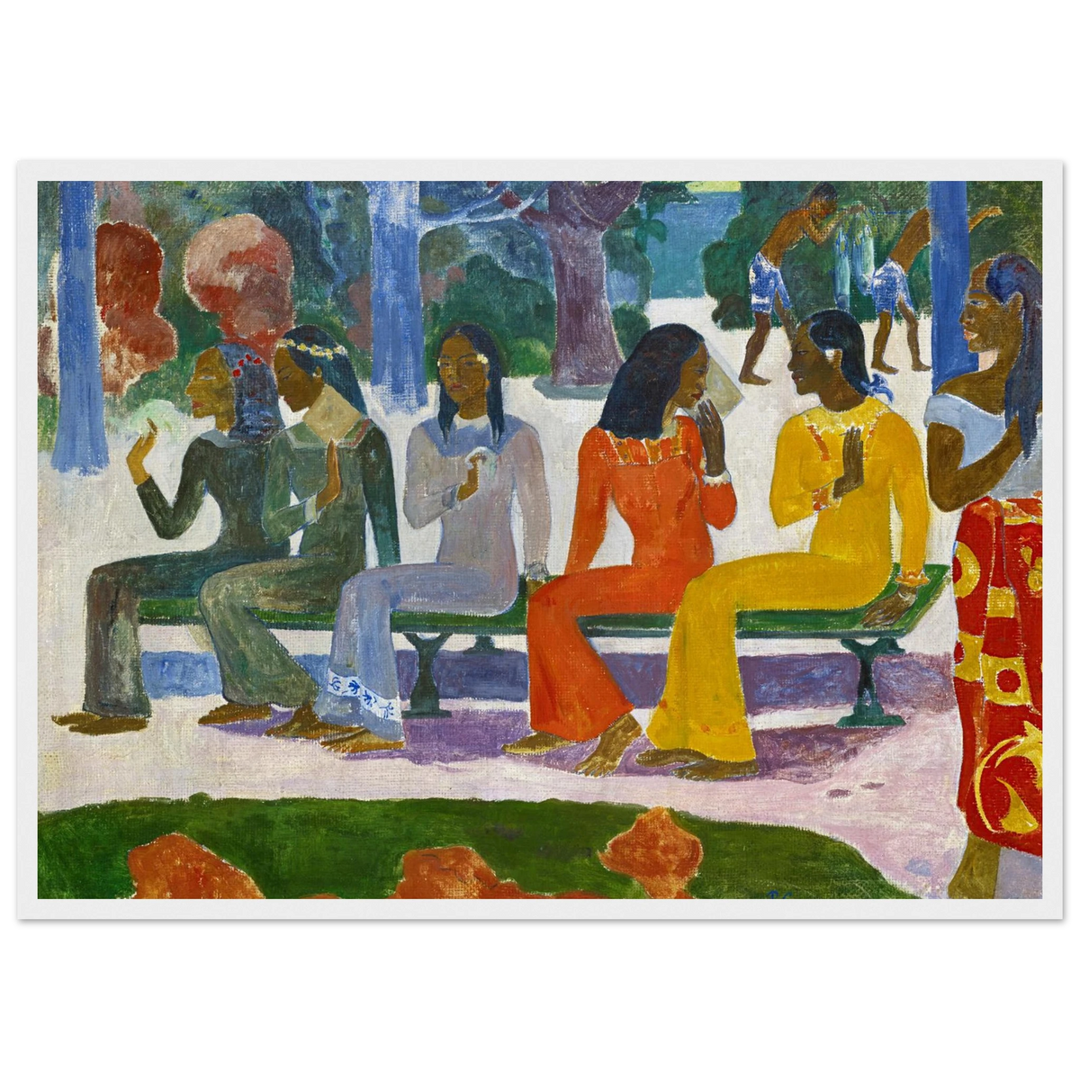 Tableau Le Marché — Paul Gauguin, tirage cadre blanc | INKONAL