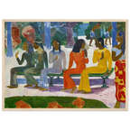 Tableau Le Marché — Paul Gauguin, tirage cadre bois | INKONAL